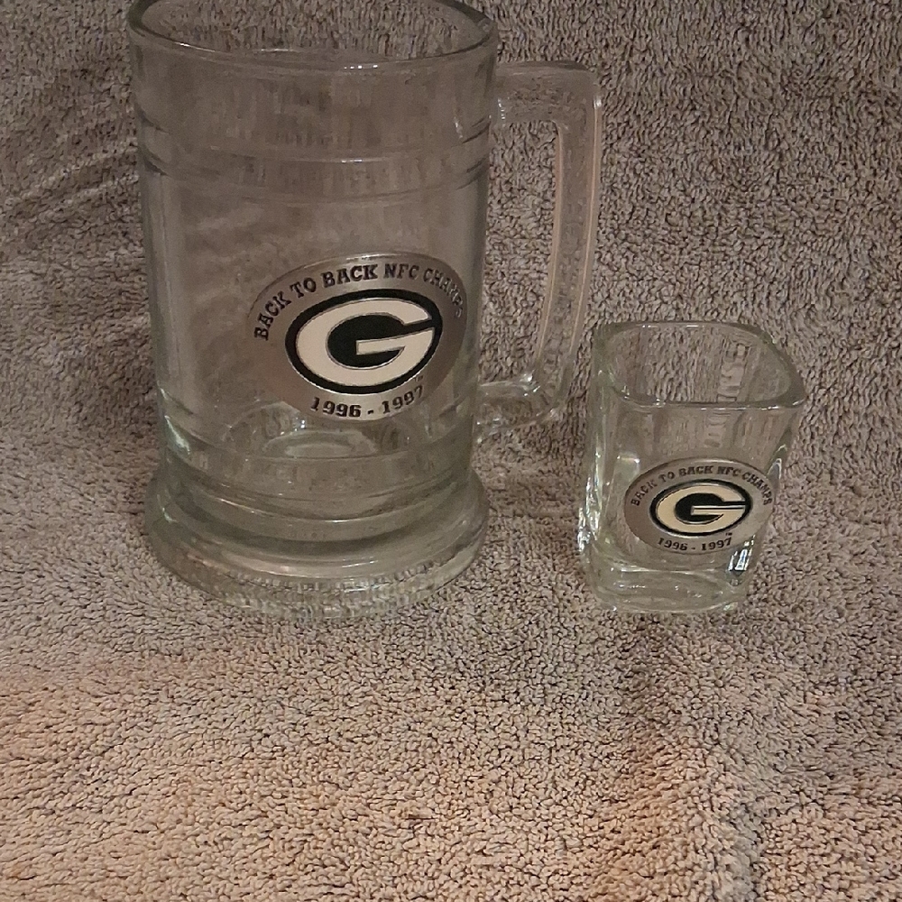 NFL Team Logo Glass Mug and Shot Glass Set